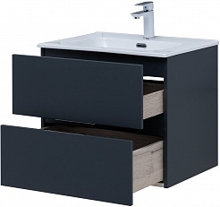 Aquanet Мебель для ванной Алвита New 60 2 ящика подвесная антрацит матовая – фотография-12